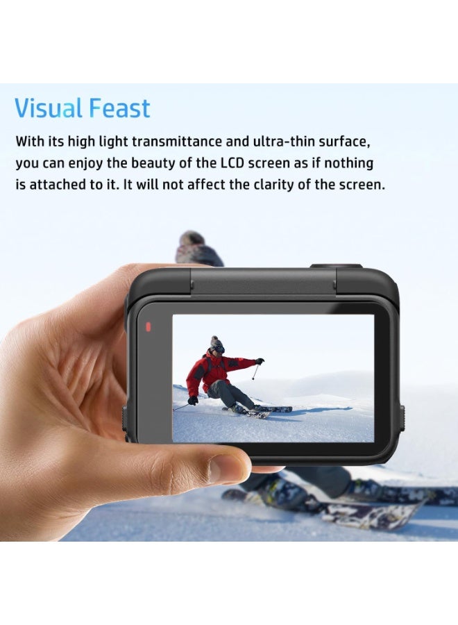 Peachjoy Screen and Lens Protector Kit for Insta360 Ace Pro 2, HD Tempered Glass, 9H Scratch Resistance, Anti-Fingerprint Coating, Easy Apply, 6 Piece Set (2 Screen Protectors + 2 Lens Guards + 2 Accessories) - Image 3